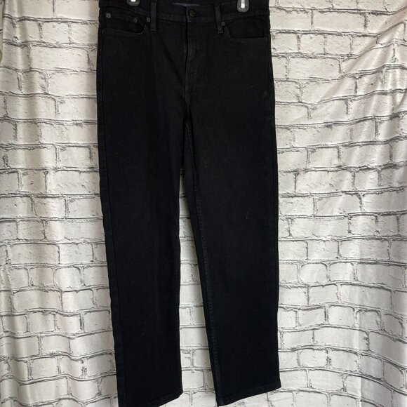 Calvin Klein Women's Size 8 Straight Leg Designer Jeans Black Slacks - Picture 1 of 9